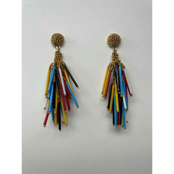 Fashion Multi-Color Stick‎ Earrings 4 inch Pierced - Picture 2 of 2